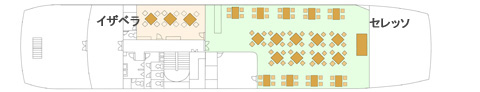 マリーンルージュ　船内詳細図　二階　イザベラ・セレッソ